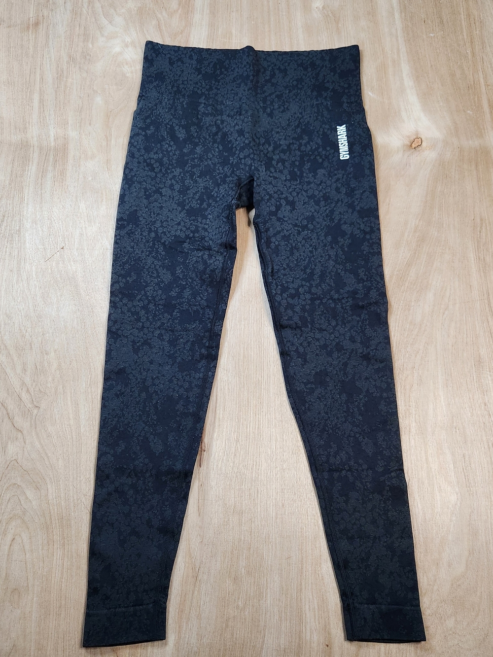 Gymshark Womens Black And Grey Animal Print Performance Leggings S